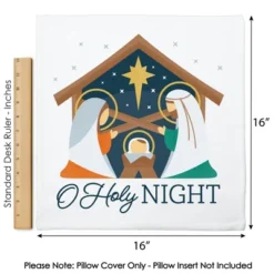Big Dot Of Happiness Holy Nativity - Manger Scene Religious Christmas Home Decorative Canvas Cushion Case - Throw Pillow Cover - 16 X 16 Inches -Christmas Decorations GUEST 03746164 e2f5 4859 97fa 890c8ff33d64