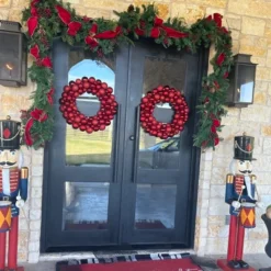 Northlight Red Hot 3-Finish Shatterproof Ball Christmas Wreath, 24-Inch -Christmas Decorations GUEST 03dd1e3b 47c6 4c6b 953a 41bf1e7437de