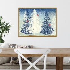 24" X 18" Snow Christmas Trees By PI Studio Framed Canvas Wall Art - Amanti Art -Christmas Decorations GUEST 03f7e8fb ab67 4041 97ac 734b742665ef
