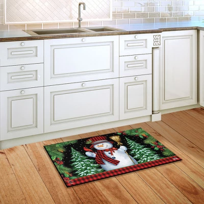 Red Checkered Snowman Winter Christmas Doormat 30" X 18" Indoor Outdoor Briarwood Lane 5 Red Checkered Snowman Winter Christmas Doormat 30" X 18" Indoor Outdoor Briarwood Lane - Image 3