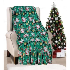 Noble House Christmas Festive And Cheery Holiday Super Soft Ultra Comfy Microplush Throw Blanket 50"x60" -Christmas Decorations GUEST 05f7facf 9224 485a 8912 d952685ee4e7