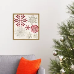 16" X 16" Christmas Snowflakes By PI Studio Framed Canvas Wall Art - Amanti Art -Christmas Decorations GUEST 0ad26fe1 c0d1 4583 aa69 a326d0481bd4