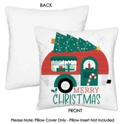 Big Dot Of Happiness Camper Christmas - Red And Green Holiday Party Home Decorative Canvas Cushion Case - Throw Pillow Cover - 16 X 16 Inches -Christmas Decorations GUEST 0c0bcf63 e056 44a2 9ad0 828e91689839