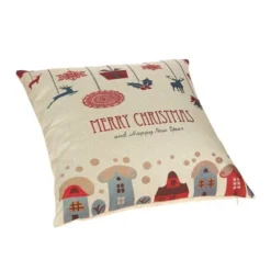 Juvale 6 Pack Holiday Throw Pillow Covers, Merry Christmas, Happy New Year, Seasons Tidings, 18x18 -Christmas Decorations GUEST 0ccba556 499b 441f aa3b cf617b2da416