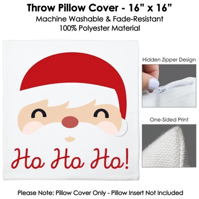 Big Dot Of Happiness Jolly Santa Claus - Christmas Party Home Decorative Canvas Cushion Case - Throw Pillow Cover - 16 X 16 Inches 5 Big Dot Of Happiness Jolly Santa Claus - Christmas Party Home Decorative Canvas Cushion Case - Throw Pillow Cover - 16 X 16 Inches - Image 3