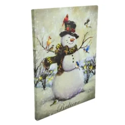 Northlight LED Lighted Snowman And Bird Friends Christmas Canvas Wall Art 15.75" X 11.75" -Christmas Decorations GUEST 0da7d85b f66a 40ea 9f64 1c42fc8268e0