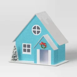 12pc Battery Operated Glittered Paper Christmas Village Set With Bottle Brush Trees And Snowmen - Wondershop™ White/Pink/Blue -Christmas Decorations GUEST 0f7ca497 c6ea 48bd 88b4 94b3913c97ef