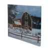 Northlight LED Fiber Optic Snowy Red Barn Christmas Canvas Wall Art 15.75" X 12" -Christmas Decorations GUEST 105fd652 c6c2 4432 b663 6198dd17b41f