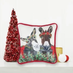 C&F Home 8" X 8" Christmas Donkey Petite Printed Throw Pillow -Christmas Decorations GUEST 117dc273 c068 4c3a bd4c c289d65a8a9d