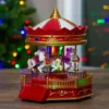 Northlight 9.25" LED Lighted Animated And Musical Carousel Christmas Village Display Piece -Christmas Decorations GUEST 11e670a9 0045 4cce b9d5 b1b85e13b078