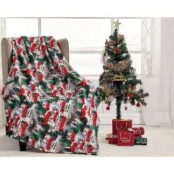 Noble House Christmas Festive And Cheery Holiday Super Soft Ultra Comfy Microplush Throw Blanket 50"x60" -Christmas Decorations GUEST 1657e2ab 5471 4c5a 9e13 6dee95e05bc0