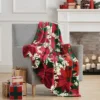 Kate Aurora Ultra Plush Christmas Morning Poinsettia Accent Throw Blanket - 50 In. W X 60 In. L -Christmas Decorations GUEST 17b20d40 c47f 47f4 bc07 f94e001828a1