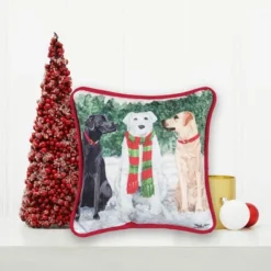 C&F Home 8" X 8" Snow Labs Petite Christmas Holiday Printed Throw Pillow -Christmas Decorations GUEST 19c87864 76d6 4482 9b72 6b407a493dae