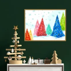 24" X 18" Magic Christmas Trees I By PI Studio Framed Canvas Wall Art - Amanti Art -Christmas Decorations GUEST 1b8727b6 9985 49e4 b3d5 ee5201b62eb7