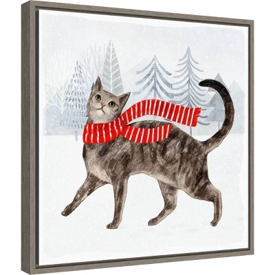 16" X 16" Christmas Cats And Dogs I By Victoria Borges Framed Canvas Wall Art - Amanti Art 3 16" X 16" Christmas Cats And Dogs I By Victoria Borges Framed Canvas Wall Art - Amanti Art