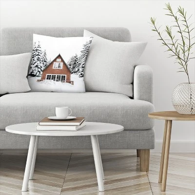 Snowy Cabin At Christmas By Tanya Shumkina Throw Pillow - Americanflat 4 Snowy Cabin At Christmas By Tanya Shumkina Throw Pillow - Americanflat - Image 2
