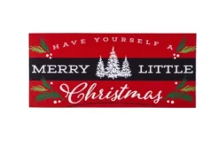 Evergreen Merry Little Christmas Sassafras Indoor Outdoor Switch Doormat 1'10"x10" Red -Christmas Decorations GUEST 27f3db47 1bbf 4812 a0a0 2c59047b630b