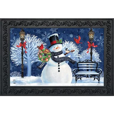 Briarwood Lane Snowman Holiday Cheer Christmas Doormat Lampost Wreath Indoor Outdoor 30" X 18" 3 Briarwood Lane Snowman Holiday Cheer Christmas Doormat Lampost Wreath Indoor Outdoor 30" X 18"
