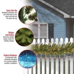 National Tree Company Pre-Lit 'Feel Real' Artificial Christmas Garland, Green, Frasier Grande, White Lights, Plug In, Christmas Collection, 9 Feet -Christmas Decorations GUEST 2b05e4e5 8bde 4913 9ee3 e841a1681486