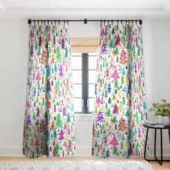 Ninola Design Christmas Trees Simply Modern Single Panel Sheer Window Curtain - Deny Designs -Christmas Decorations GUEST 2d1a6223 cb6e 4bf9 a362 897d1d786ff5