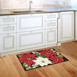 Briarwood Lane Festive Poinsettias Christmas Doormat Floral Holiday Indoor Outdoor 30" X 18" -Christmas Decorations GUEST 2def5b89 e1be 432e 9ebd 7ac8a2373d8c