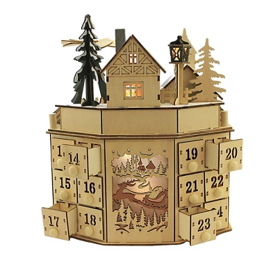 Christmas Led Windmill Village - One Lit Village Figurine 11.5 Inches - Christmas Church Carolers - 134127 - Wood - Beige 3 Christmas Led Windmill Village - One Lit Village Figurine 11.5 Inches - Christmas Church Carolers - 134127 - Wood - Beige