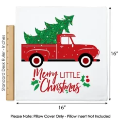 Big Dot Of Happiness Merry Little Christmas Tree - Red Truck Christmas Party Home Decorative Canvas Cushion Case - Throw Pillow Cover - 16 X 16 Inches -Christmas Decorations GUEST 2edfd9b2 b4d2 43a4 9232 d90ded1b44ca