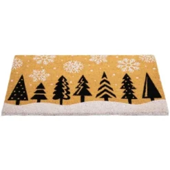 Northlight Trees And Snowflakes Natural Coir Christmas Outdoor Doormat 18" X 30" -Christmas Decorations GUEST 32b81c41 81ee 4524 91f3 c60cce2a4a73