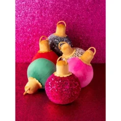 Shiraleah Pink Sparkle Christmas Ornament Bauble Pillow, Small -Christmas Decorations GUEST 371db5e8 1b24 49a8 b9a7 ababa1933f41