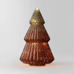 10.25" Battery Operated Lit Glass Christmas Tree Figurine - Wondershop™ 11 10.25" Battery Operated Lit Glass Christmas Tree Figurine - Wondershop™ -Christmas Decorations GUEST 3888b836 b4b1 434b 89fc f6474578f96a