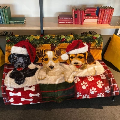 Dawhud Direct 50" X 60" Christmas Puppy Fleece Throw Blanket For Kids And Adults 3 Dawhud Direct 50" X 60" Christmas Puppy Fleece Throw Blanket For Kids And Adults