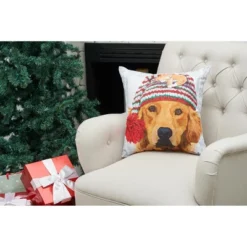 C&F Home 18" X 18" Winter Hat Golden Indoor/Outdoor Christmas Holiday Throw Pillow -Christmas Decorations GUEST 388fa8c1 82ff 4b24 8095 212f9151188a