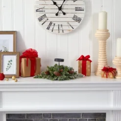 Nearly Natural 16-in Flocked Artificial Christmas Pine Candelabrum With 35 Multicolored Lights And Pine Cones -Christmas Decorations GUEST 3b42bcf4 9c6a 42fc b35b 96f43c185bbe