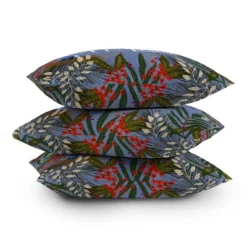 16"x16" Joy Laforme Christmas 'Merry Merry' Wreath Square Throw Pillow Beige - Deny Designs -Christmas Decorations GUEST 3d8c55b2 ec00 41d0 ac2b 58864a653def