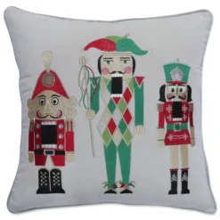 16.5"x16.5" Indoor Christmas 'Velvet Nutcrackers' Gray Square Throw Pillow Cover - Pillow Perfect -Christmas Decorations GUEST 3f057e2d ecd2 4bc0 8cc8 eac97e648e27