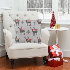C&F Home 20" X 20" Deer Scarf Christmas Holiday Knitted Throw Pillow -Christmas Decorations GUEST 419fb621 bb6a 4cd4 aad5 d6d23b5ff5f1