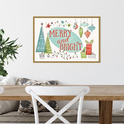 23" X 16" Merry And Bright Christmas Tree By Janelle Penner Framed Canvas Wall Art - Amanti Art 5 23" X 16" Merry And Bright Christmas Tree By Janelle Penner Framed Canvas Wall Art - Amanti Art - Image 3