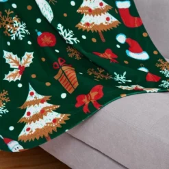 Trinity Velvet Christmas Snowman And Falling Snowflake Pattern Short Curtains -Christmas Decorations GUEST 431aefef 92b9 4242 9385 a70ea7a1c1ba