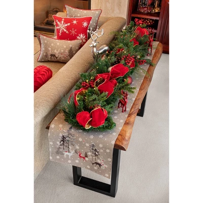 11.5"x18.5" White Christmas Lumbar Throw Pillow - Pillow Perfect 7 11.5"x18.5" White Christmas Lumbar Throw Pillow - Pillow Perfect - Image 5