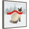 16" X 16" Christmas Cats And Dogs III By Victoria Borges Framed Canvas Wall Art - Amanti Art -Christmas Decorations GUEST 467c704e c7b2 4040 8e2d fa319e899f4e