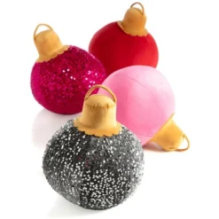 Shiraleah Pink Sparkle Christmas Ornament Bauble Pillow, Medium -Christmas Decorations GUEST 4ca1a7c2 5c99 4228 8c9b 674e51069f30