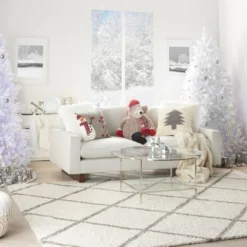 20"x20" Oversize Christmas Tree Loops Square Throw Pillow Ivory/Gray - Mina Victory -Christmas Decorations GUEST 4f8b125f 338c 4cc2 9d7b 6b5696ef3a69