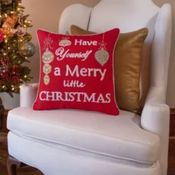 19"x19" Merry Little Christmas Square Throw Pillow Cover Red - Pillow Perfect -Christmas Decorations GUEST 5466cd15 56f0 4352 8336 ea5fccf466ac