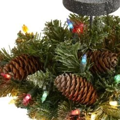 Nearly Natural 16-in Flocked Artificial Christmas Pine Candelabrum With 35 Multicolored Lights And Pine Cones -Christmas Decorations GUEST 5656005f 0170 4b5b b984 72303045e26a