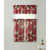 Kate Aurora Holiday Classic Poinsettia Christmas 3 Pc Kitchen Curtain Tier & Valance Set - 57 In. W X 36 In. L -Christmas Decorations GUEST 565e370f 42e2 4d97 a047 e4932c816fc4