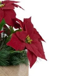 Northlight 13.5" Red Poinsettia With Pine Cones Artificial Christmas Floral Arrangement -Christmas Decorations GUEST 5716a916 2c08 4e22 a538 8efe4f3f194c