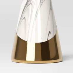 12" Marbled Ceramic Cone Christmas Tree Figurine With Gold Accent - Wondershop™ Black/White -Christmas Decorations GUEST 59fa308d c324 480c 8578 125a51222e36
