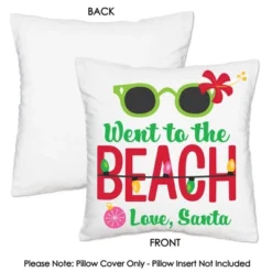 Big Dot Of Happiness Tropical Christmas - Beach Santa Holiday Party Home Decorative Canvas Cushion Case - Throw Pillow Cover - 16 X 16 Inches -Christmas Decorations GUEST 5b0e31fb aeb0 4c83 ad20 c5d3d6a4c579