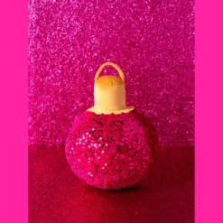 Shiraleah Pink Sparkle Christmas Ornament Bauble Pillow, Small -Christmas Decorations GUEST 5c51aaa6 724f 4f0a 9966 5898bd199e65