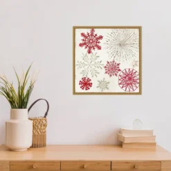16" X 16" Merry Christmas Sparkles Snowflakes By PI Studio Framed Canvas Wall Art - Amanti Art -Christmas Decorations GUEST 5d9a0ba8 5121 48b0 84f1 4e1c7f6aa311